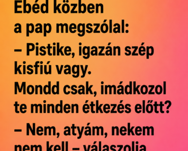 Vicc: A pap meglátogatja Pistike családját.