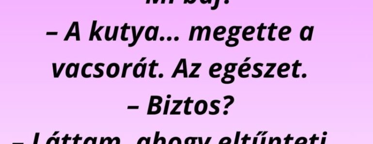 Megy haza a férj ünnepelni, a felesége zokog a konyhában.