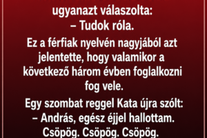András felesége, Kata már hetek óta mondogatta: