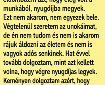 Ezt mondta a lányom: “Anya de jó, hogy nyugdíjas vagy, most vigyázhatsz az unokákra.” A válaszomat nem tette zsebre Ezt mondta a lányom: “Anya de jó, hogy nyugdíjas vagy, most vigyázhatsz az unokákra.” A válaszomat nem tette zsebre