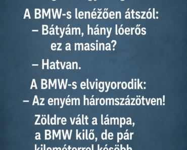 Egy BMW-s megáll a piros lámpánál.