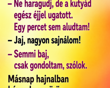 Egy férfi becsönget a szomszédjához.