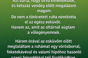 Három órával az esküvő előtt a leendő anyósom tönkretette az esküvői ruhámat, és mindössze négy szóval hagyott egy cetlit: