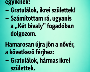 Szülészeten a váróteremben ülnek a férjek.