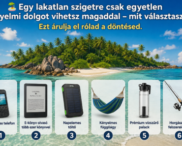 🏝️ Egy lakatlan szigetre csak egyetlen kényelmi dolgot vihetsz magaddal – mit választasz?