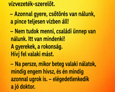 A doktor házában csőtörés van.
