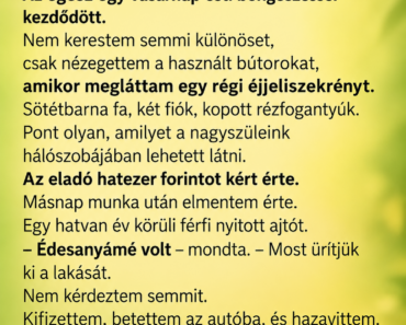 Egy régi éjjeliszekrényt vettem az interneten – takarítás közben észrevettem, hogy az egyik fióknak dupla alja van