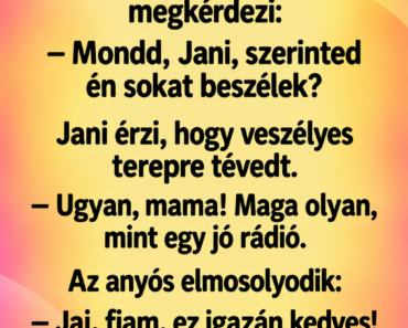 Jani leül az anyósával kávézni.