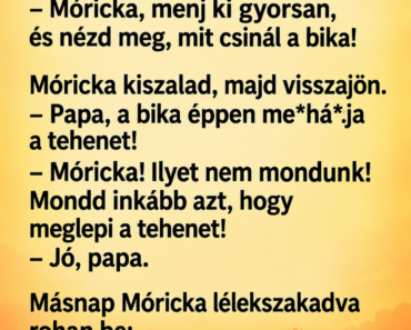 Móricka a nagypapánál nyaral a tanyán.